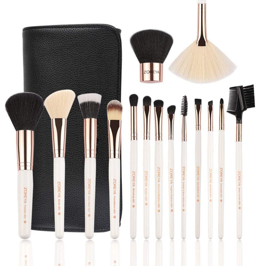 Z'OREYA Makeup Brushes Set,15pcs Rose Gold Luxury and Fashion Makeup Brushes,Professional Premium Synthetic Foundation Powder Concealers Eye Shadows
