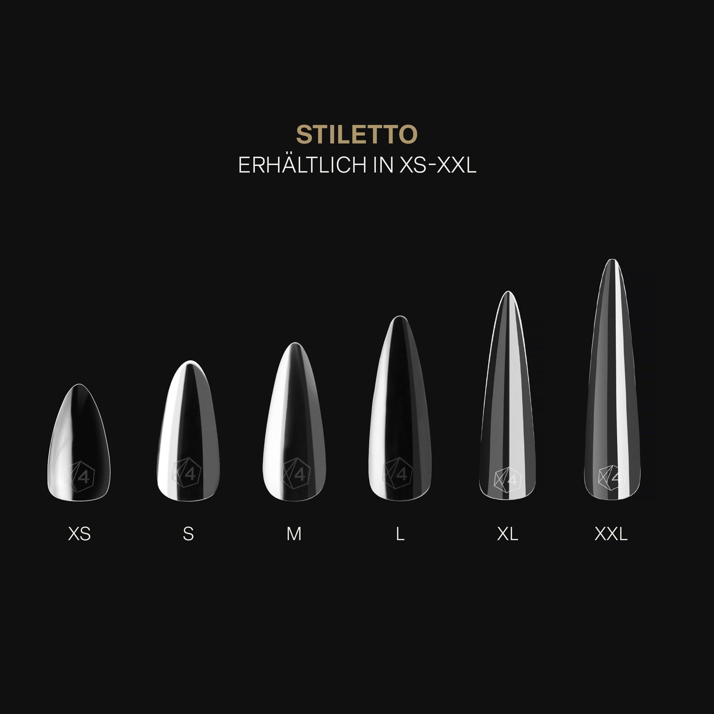 Apres Gel-X® Stiletto Box of Nail Tips | 280 Gel-X Tips, Soft Gel Tips, 14 Sizes 00-9 | Half-sizes Included (Sculpted Stiletto Medium, 280 Count) Beauty & Personal Care APRÉS