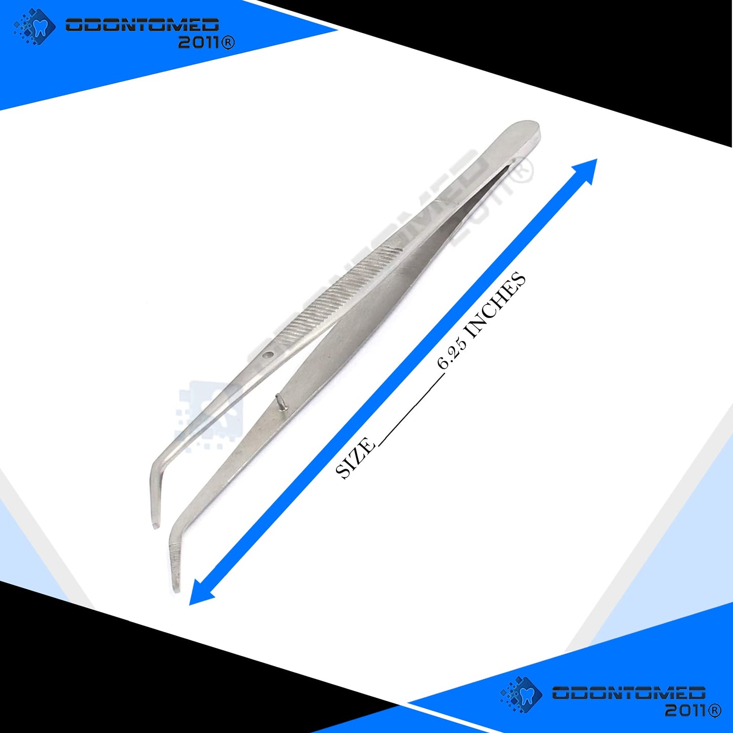 OdontoMed2011 Sewing Machine Tweezers Stainless Steel with Curved Serrated Tip Multipurpose Forceps for Craft Repairing Silver Beauty and Personal Care OdontoMed2011