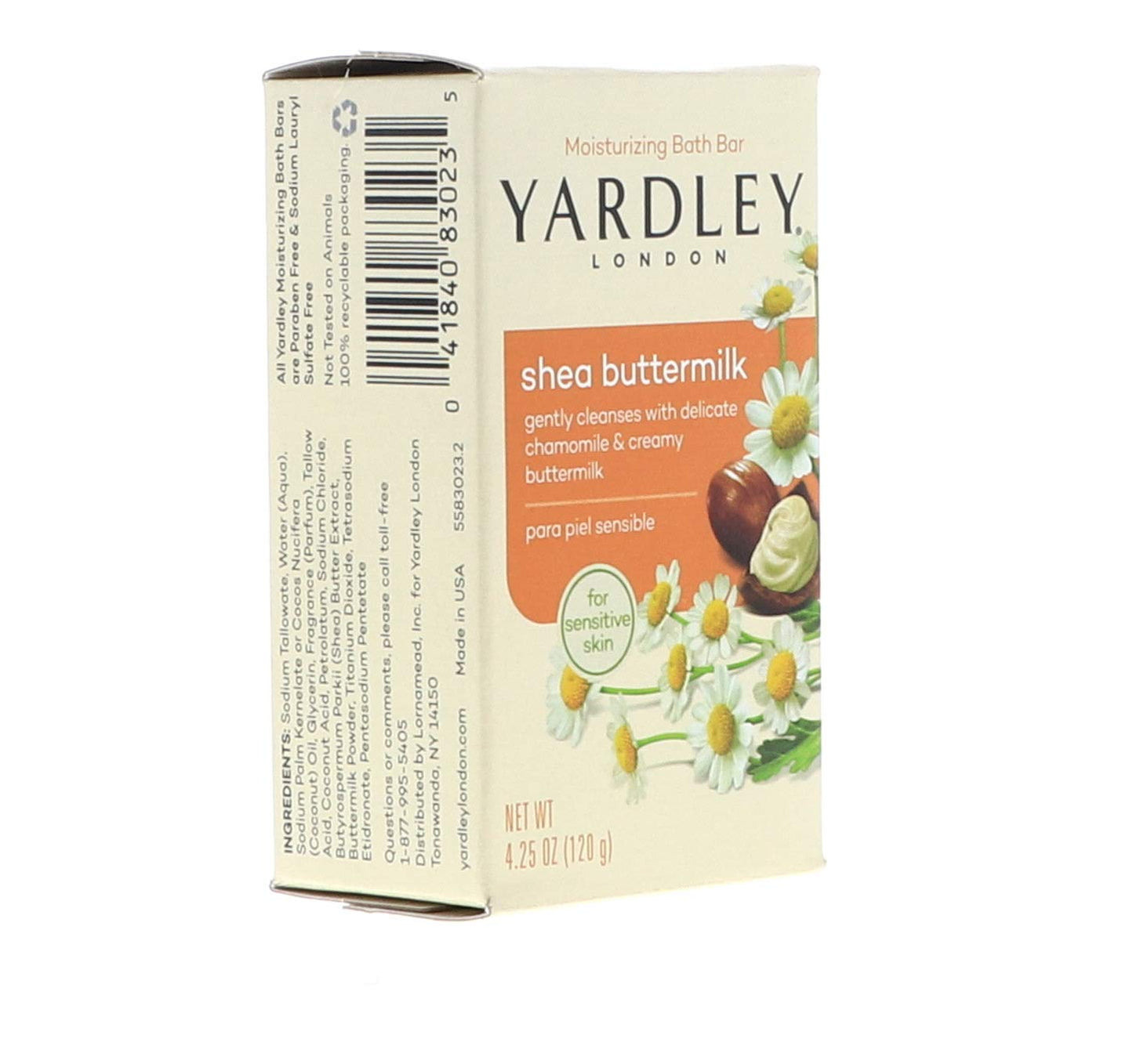 Yardley Shea Buttermilk Bath Bar 4oz 4 Pack