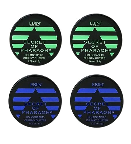 Chunky Glitter - Secret of Pharaoh Holographic Chunky Glitter - Emerald Forest and Aquamarine by EBIN NEW YORK Bundle - Shimmering, Iridescent