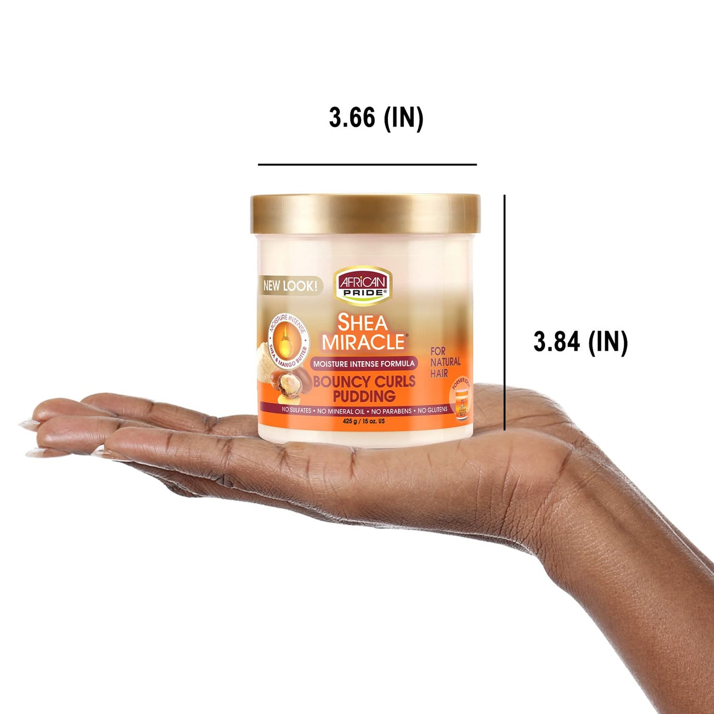 African Pride Shea Miracle Bouncy Curls Pudding - Contains Shea & African Mango Butter to Define Curls & Coils & Tame Hair Frizz, 15 Oz