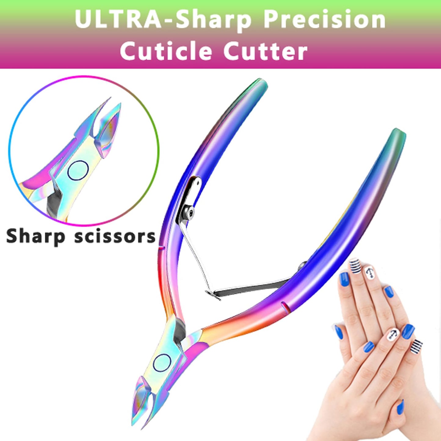 Cuticle Trimmer Cuticle Nippers, Durable Cuticle Cutter, Salon Toe Nail Cuticle Clippers, Stainless Steel Cuticle Remover Cuticle Scissor, Pedicure Beauty and Personal Care XUNXMAS