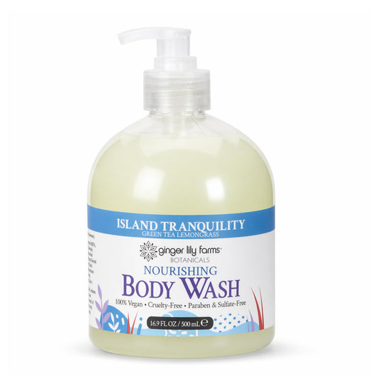 Ginger Lily Farms Botanicals Nourishing Body Wash, Island Tranquility, 100% Vegan & Cruelty-Free, Green Tea & Lemongrass Scent, 16.9 Fl Oz Beauty & Personal Care Ginger Lily Farms