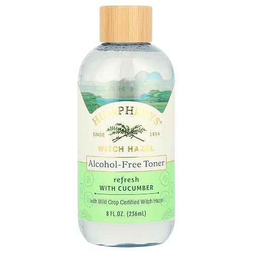 Humphreys Refresh Witch Hazel with Cucumber Alcohol-Free Toner, Clear, 8 Oz (Pack of 1)