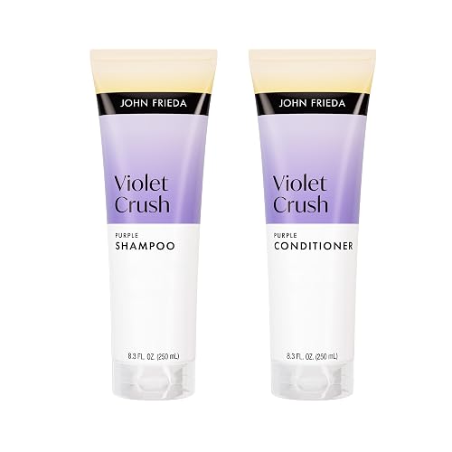 John Frieda Violet Crush Purple Shampoo and Conditioner Bundle, Violet Shampoo and Violet Conditioner, 8.3 Fl Oz, Pack of 2