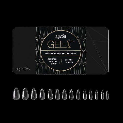 Apres Gel-X® Stiletto Box of Nail Tips | 280 Gel-X Tips, Soft Gel Tips, 14 Sizes 00-9 | Half-sizes Included (Sculpted Stiletto Short, 280 Count) Beauty & Personal Care APRÉS