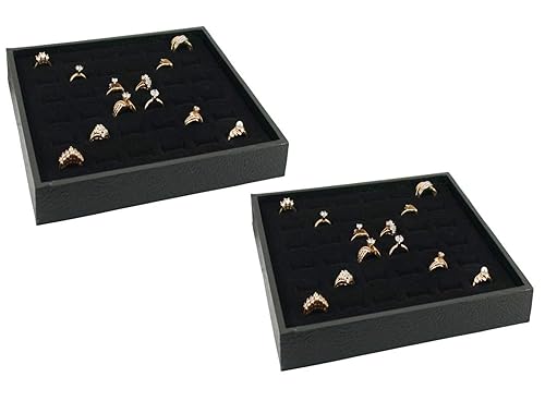 888 Display USA - Jewelry Display Case Box 36 Ring Velvet Insert 2 Piece Set