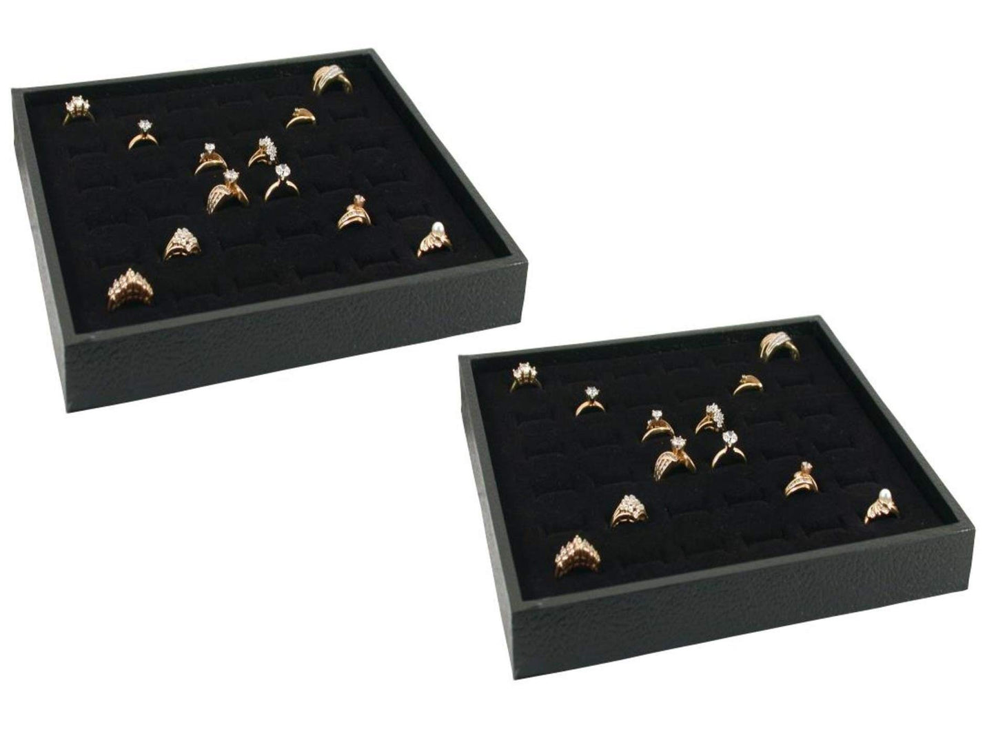 888 Display USA - Jewelry Display Case Box 36 Ring Velvet Insert 2 Piece Set