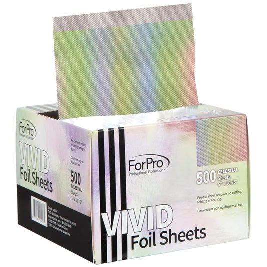 ForPro Professional Collection Vivid Celestial Embossed Foil Sheets, Aluminum, Pop-Up Foil Dispenser, Hair Foils for Color Application & Highlighting Beauty & Personal Care ForPro Professional Collection