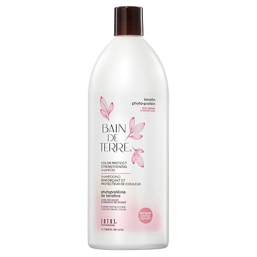 Bain de Terre Keratin Phyto-Protein Color Protect Strengthening Shampoo, Color-Safe Strengthening for Weak & Damaged Hair, Sulfate-Free, Paraben-Free