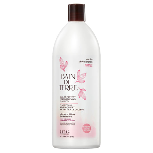Bain de Terre Keratin Phyto-Protein Color Protect Strengthening Shampoo, Color-Safe Strengthening for Weak & Damaged Hair, Sulfate-Free, Paraben-Free