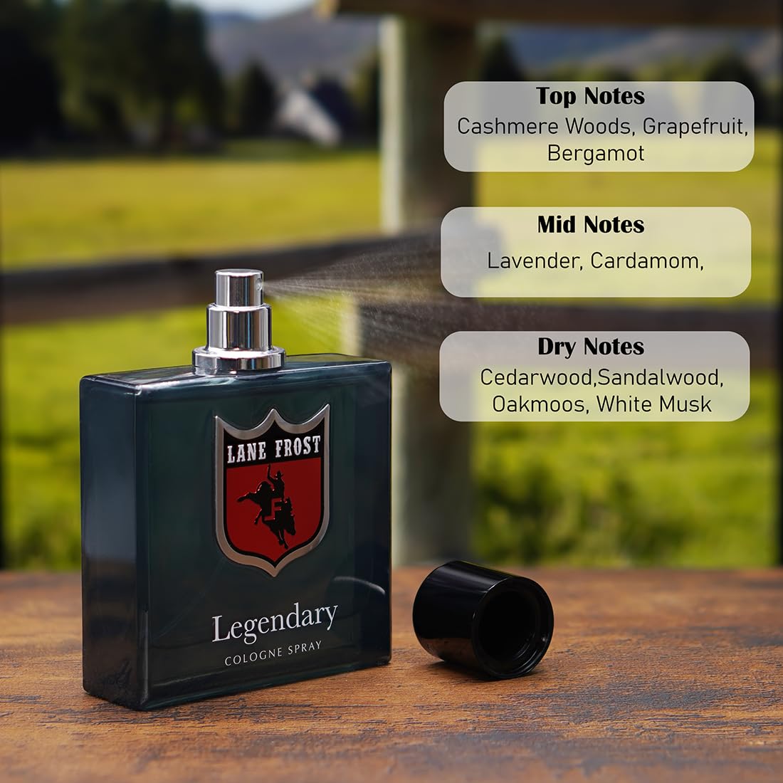 Lane Frost Legendary Cologne for Men - Orignal Western Scent for the Authentic Cowboy - Woodsy and Masculine Fragrance Spray - Long-Lasting Manly