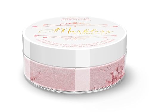 MARBLERS Fine Natural Mica Powder [Eggshell Pink] 0.11oz (3g) | Highly Pigmented | Non-Toxic, Vegan, Cruelty-Free | Eyeshadow, Body Butter, Nail