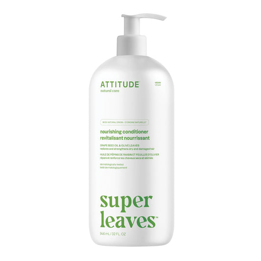 ATTITUDE Nourishing Hair Conditioner, For Dry and Damaged Hair, Naturally Derived Ingredients, Vegan Detangler, Dermatologically Tested, Grapeseed Oil