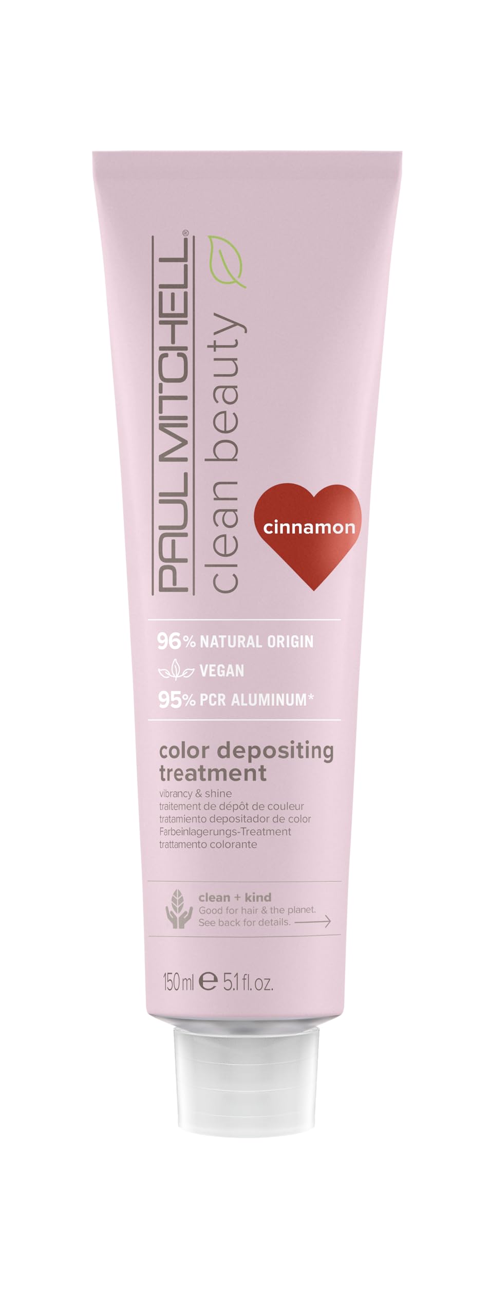 Paul Mitchell Clean Beauty Color-Depositing Treatment, For Refreshing + Protecting Color-Treated Hair, Cinnamon, 5.1 fl. oz.