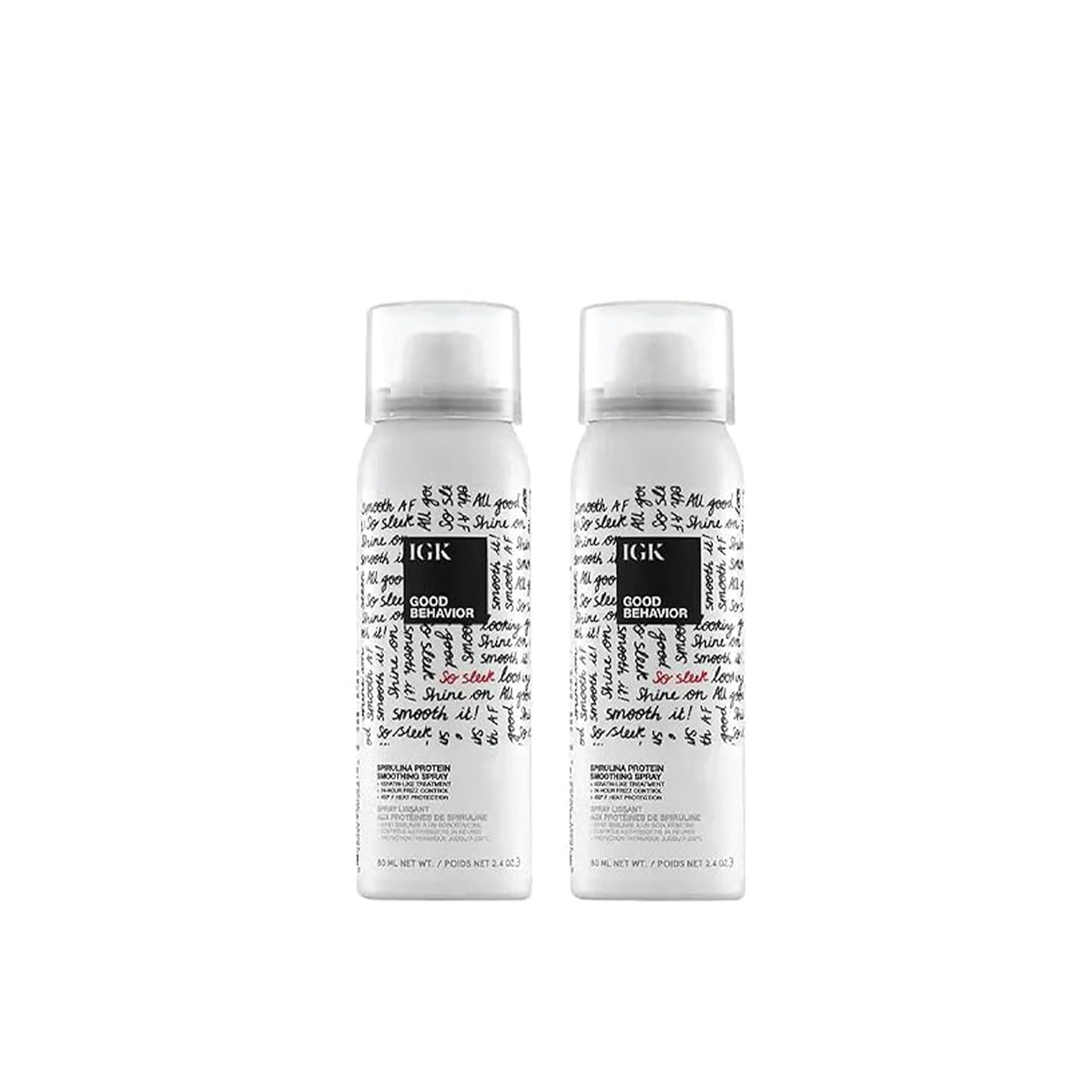 IGK Good Behavior Spirulina Protein Smoothing Travel Size Hairspray | Keratin Like Treatment | Hair Heat Protectant Spray | Frizz Control + Shine |
