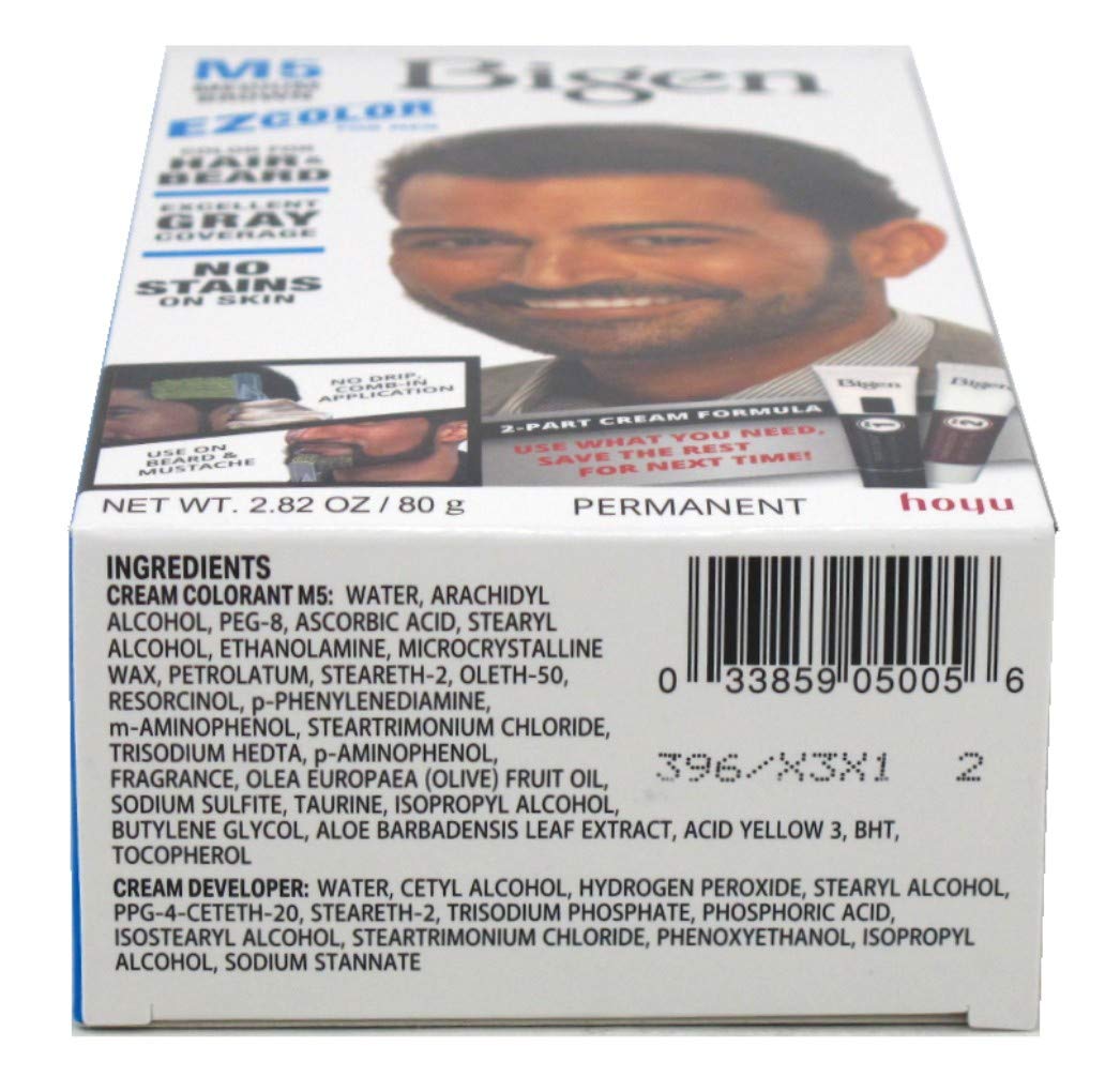 Bigen Ez Color For Men M5 Medium Brown Kit (Pack of 6)