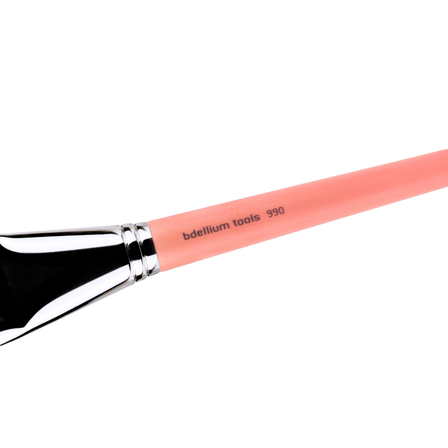 Bdellium Tools Professional Makeup Brush - Pink Bambu Series 990 Angled Face - With Soft Synthetic Fibers, For Whisking Powder and Brushing off Excess