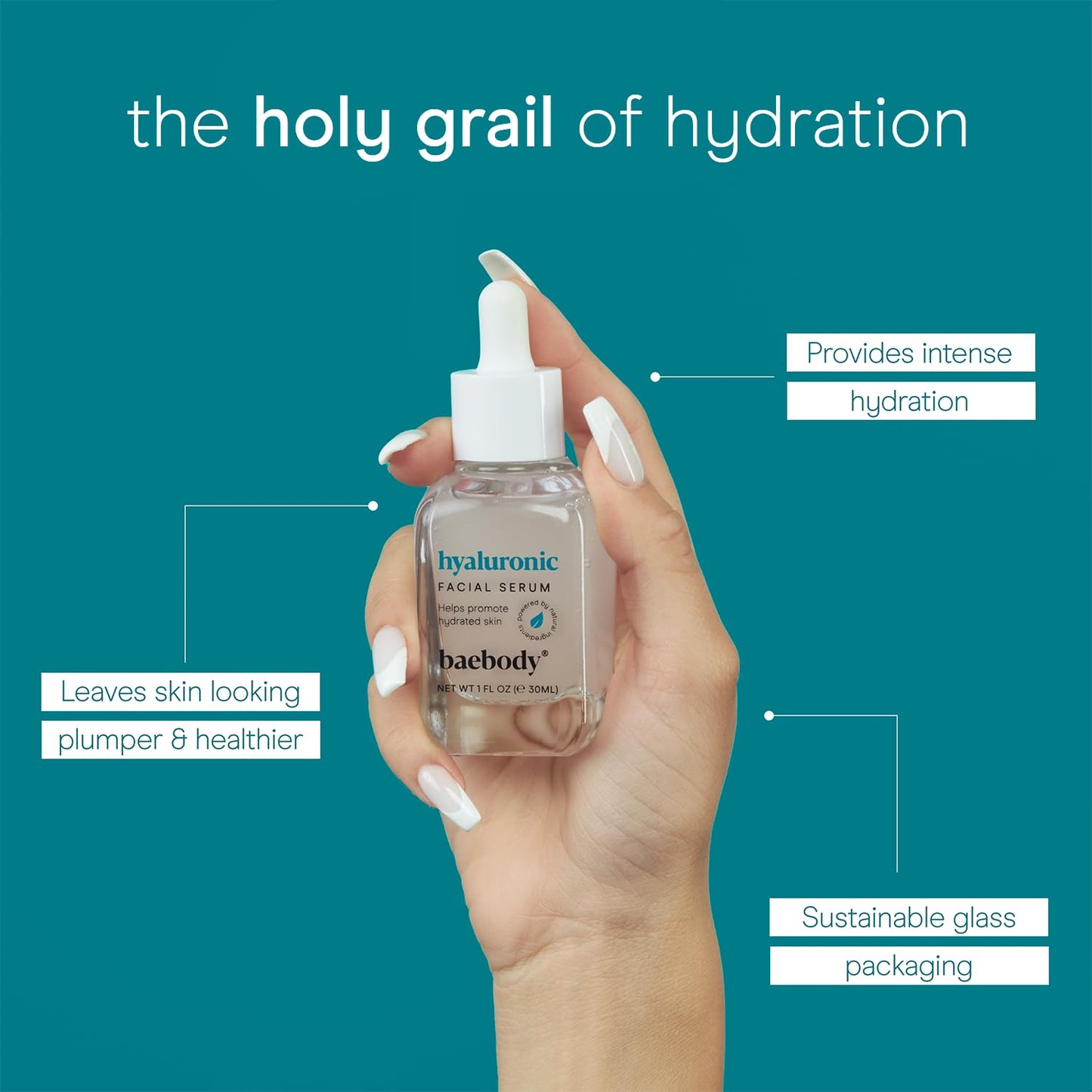 Baebody Critically Acclaimed Hyaluronic Acid Serum for Face - Anti Aging Hyaluronic Acid Face Serum with Vit E and Jojoba Oil - Plumping and Hydrating