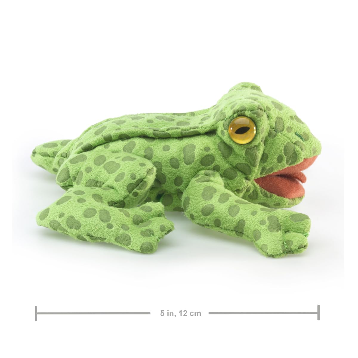 Folkmanis Mini Frog Finger Puppet Plush, Green, 1 EA