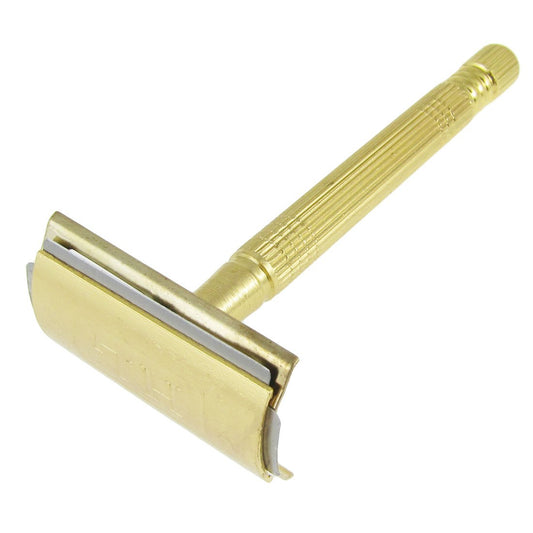 Ruilogod Men Gold Tone Good performance Metal Handle Hair Shaving Hand Razor Set (id: d4f 3d9 fff b2b 281 Beauty and Personal Care Ruilogod