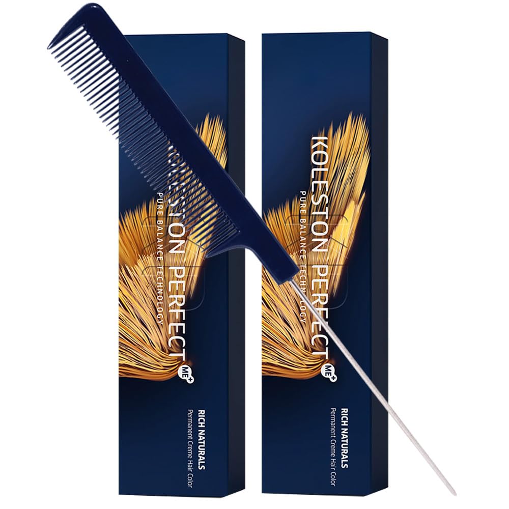 Koleston Perfect ME+ 9/31 Very Light Blonde/Gold Ash Permanent Hair Color Creme 2 Ounce (Pack of 2) With Pin Tail Comb - Use with Welloxon Perfect