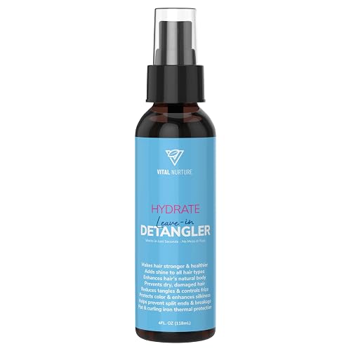 Vital Nurture Hydrate Leave-In Detangler - Adds Instant Shine to Dry and Damaged Hair - Anti-Frizz Detangling Spray with Argan Oil and Aloe Vera