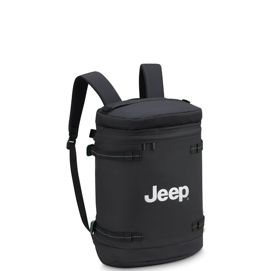 Jeep JS013C Cylindrical Laptop Travel Backpack, Black