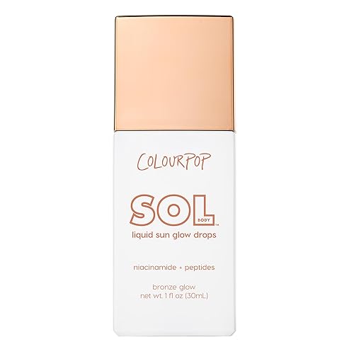 ColourPop Sol Liquid Sun Glow Drops - Buildable Face & Body Bronzer Drops - Glowy Summer Makeup Enriched with Niacinamide & Peptides for Radiant