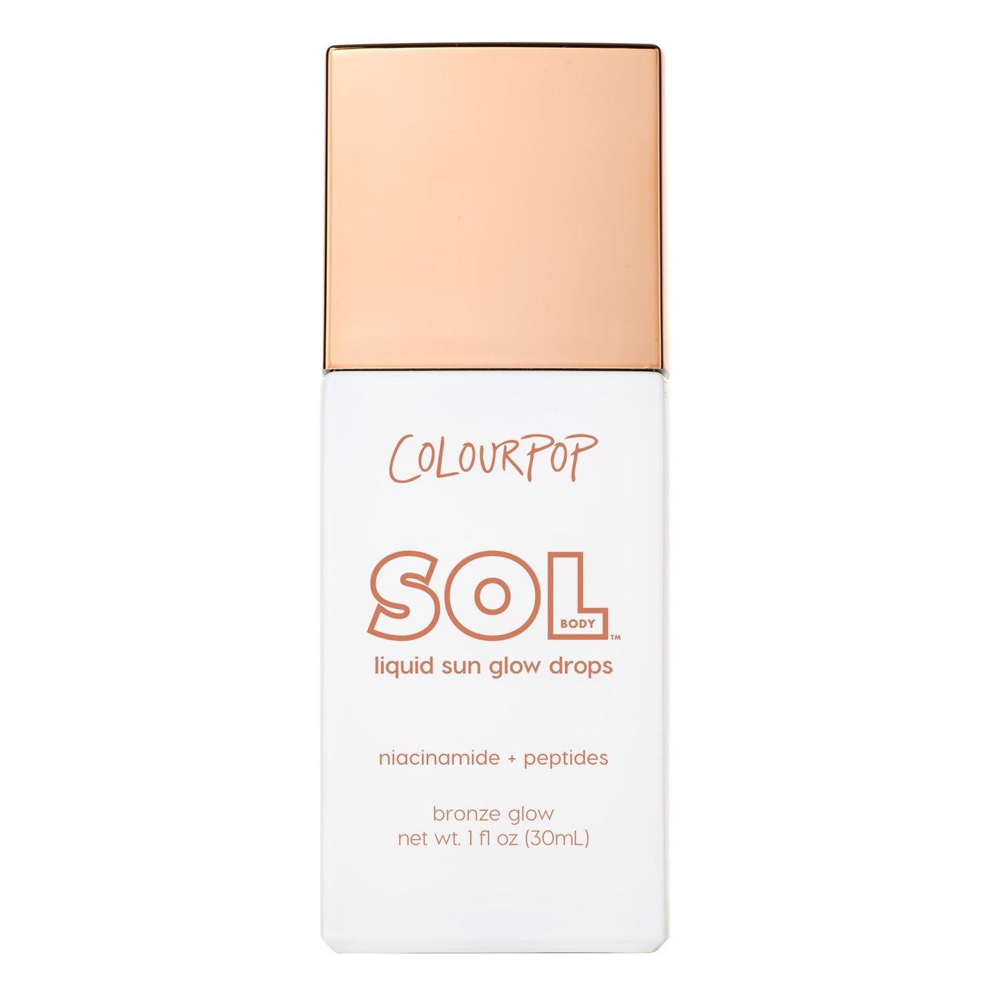 ColourPop Sol Liquid Sun Glow Drops - Buildable Face & Body Bronzer Drops - Glowy Summer Makeup Enriched with Niacinamide & Peptides for Radiant