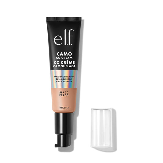e.l.f. Camo CC Cream, SPF 30 Color-Correcting Medium-To-Full Coverage Face Foundation, Delivers An Airbrushed Finish, Vegan & Cruelty-Free, Medium 310