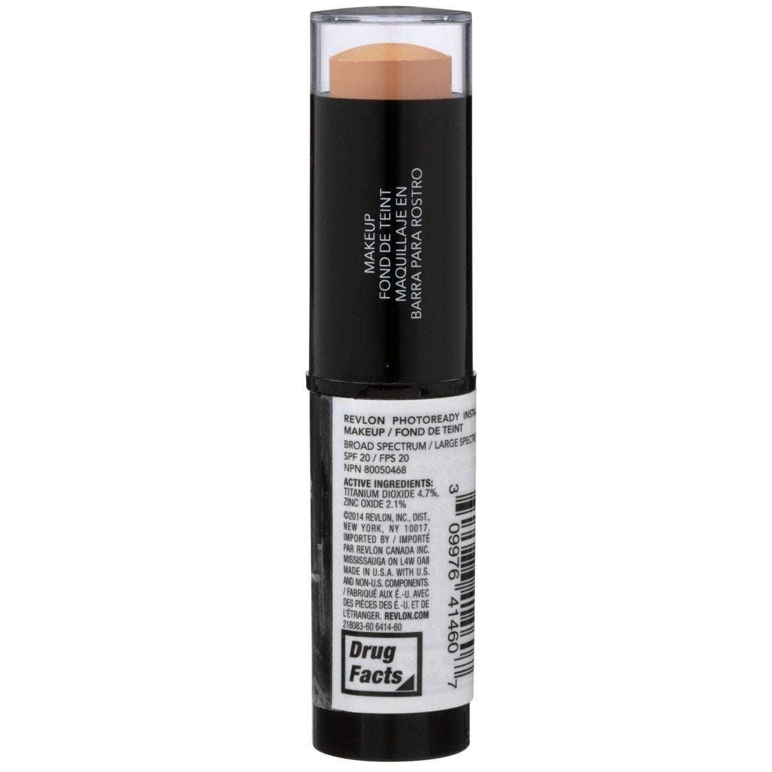Revlon Foundation Stick, PhotoReady Insta-Fix Face Makeup for All Skin Types, SPF 20, Longwear Light-Medium Coverage with Natural Finish, 160 Medium