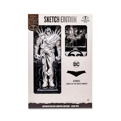 DC Multiverse Azrael Curse of The White Knight Sketch Gold Label 7-Inch Action Figure - Entertainment Earth Exclusive