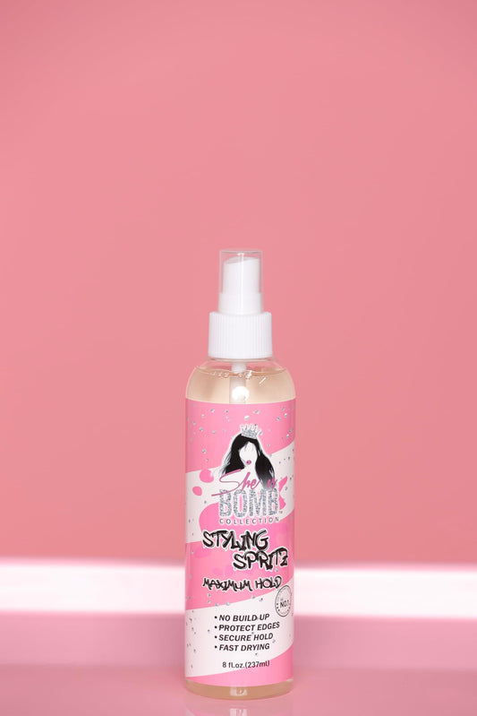 She Is Bomb Styling Spritz, Maximum Hold Hair Spray, Fast Drying, 8 fl oz