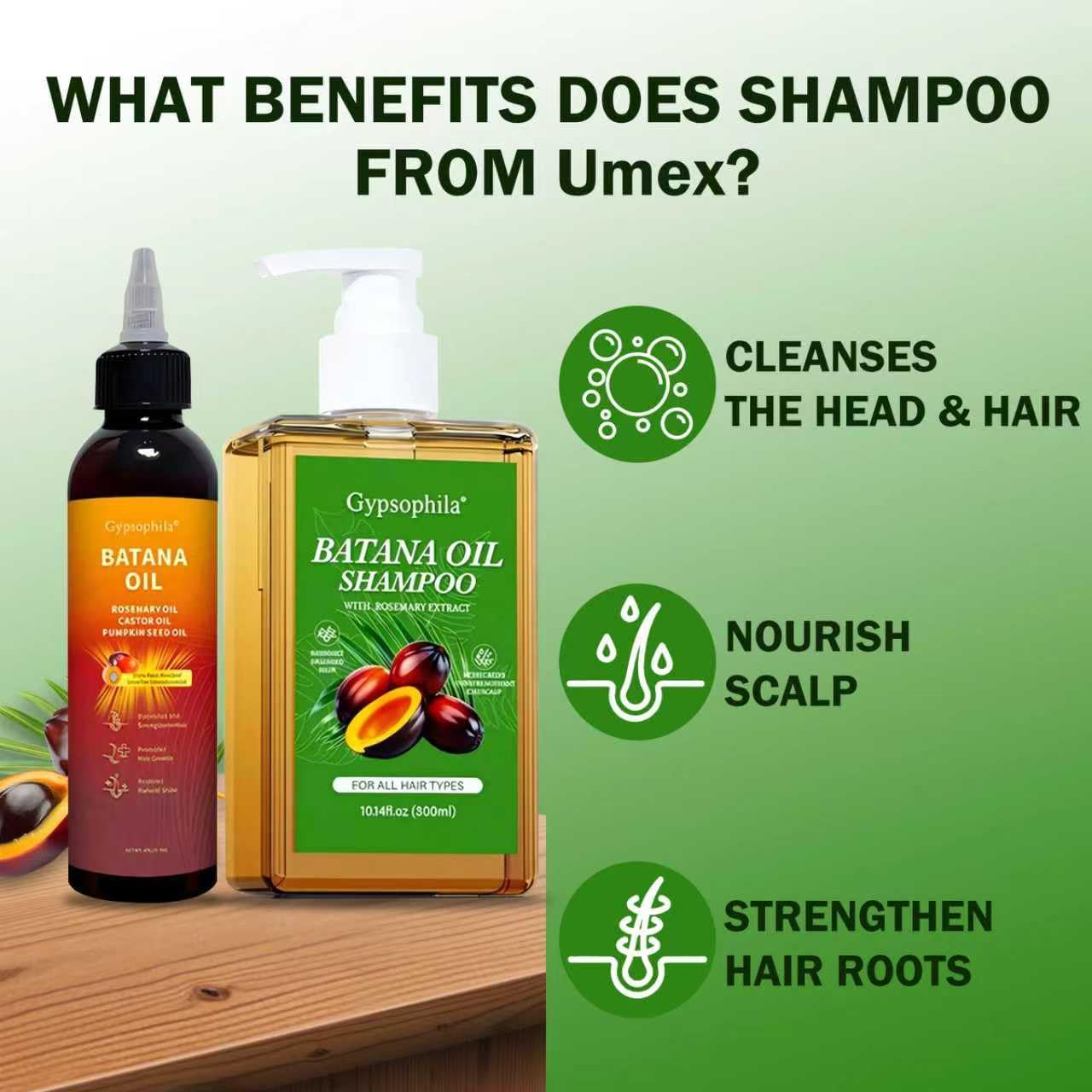 Shampoo and Conditioner Set for Hair Growth with Batana Oil & Rosemary - Biotin Blend for Thinning Hair, Sulfate-Free & Leave-In Hydration for Women