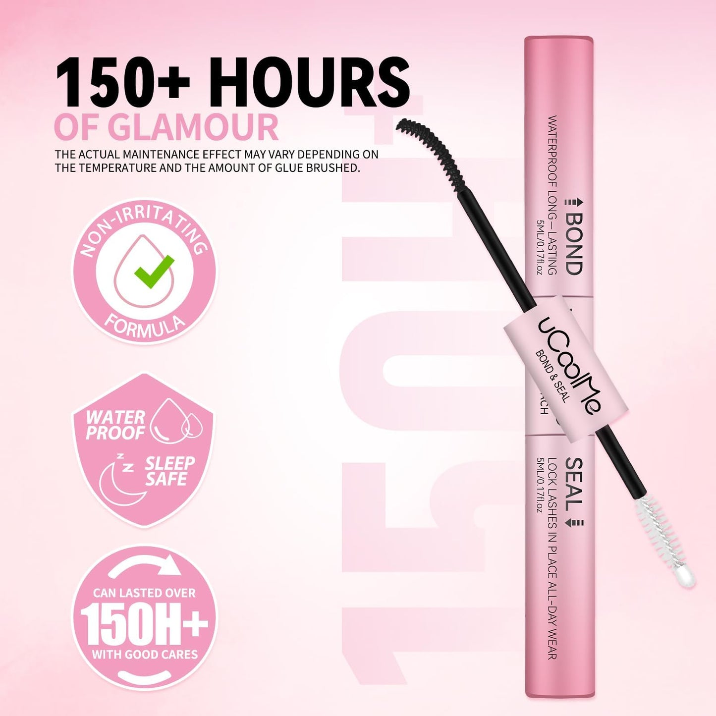 uCoolMe Lash Bond and Seal Waterproof for Lash Clusters 144Hours New Upgrade Leak-Proof Cap Upgraded Airtight Pipe Material Non-Irritating Lash Glue Beauty and Personal Care UCOOLME