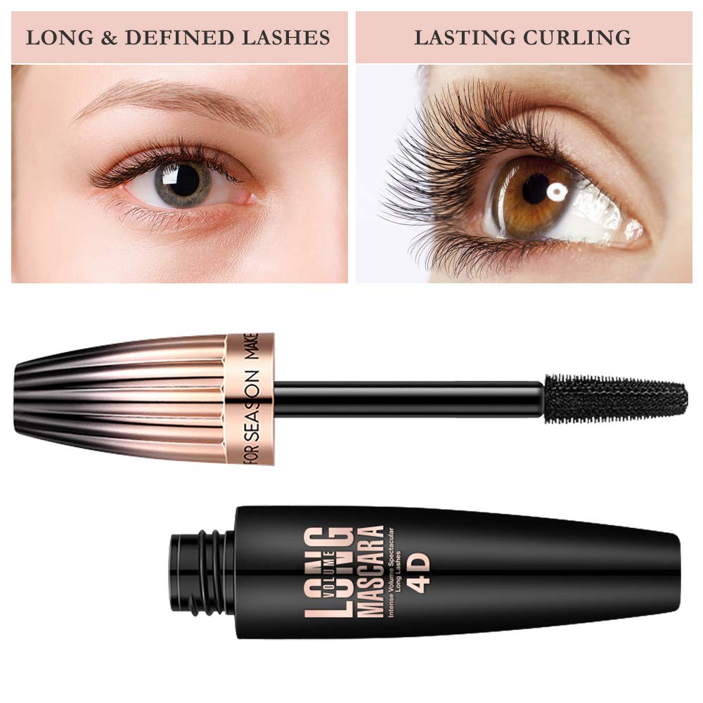 4D Silk Fiber Lash mascara, Waterproof Mascara Black Volume and Length, Natural Lengthening and Thick, Smudge-Proof,No Clumping, Instantly Create Beauty and Personal Care Mcukv