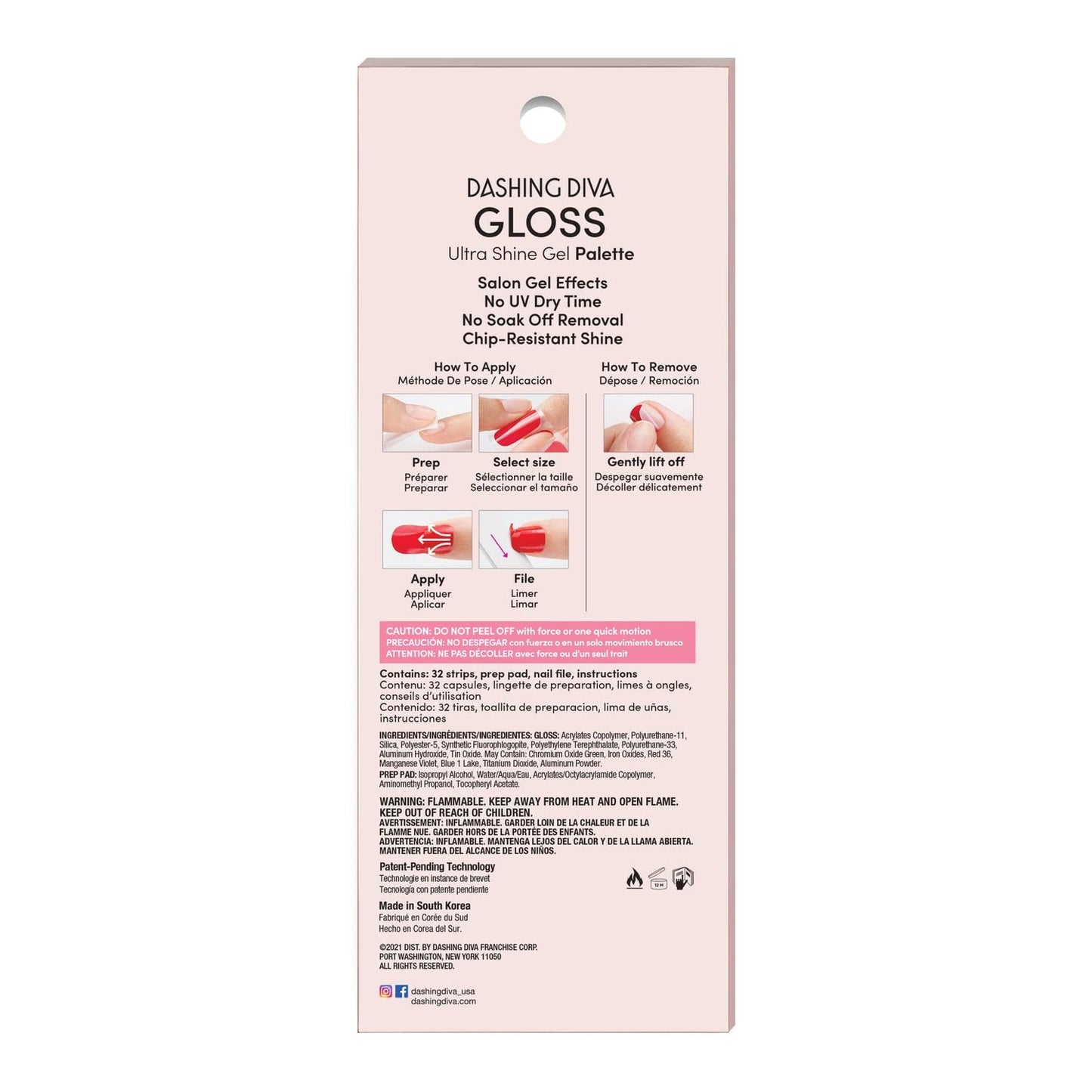 Dashing Diva Gloss Ultra Shine Gel Nail Strips 34 Strips & Nail File (Inside Edition) Beauty & Personal Care Dashing Diva