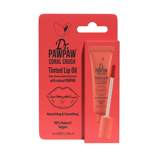 Dr. PawPaw Tinted Lip Oil - Nourishing Lip Oil for Women - Paw Paw, Aloe Vera, Castor and Olive Extracts - Glossy Finish - Coral Crush - 0.27 oz Beauty and Personal Care Dr. PAWPAW ORIGINAL BALM