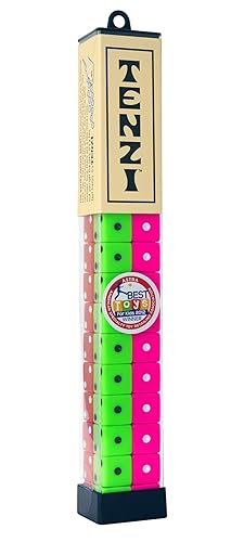TENZI Dice Party Game - A Fun, Fast Frenzy for The Whole Family - 4 Sets of 10 Colored Dice with Storage Tube - Colors May Vary