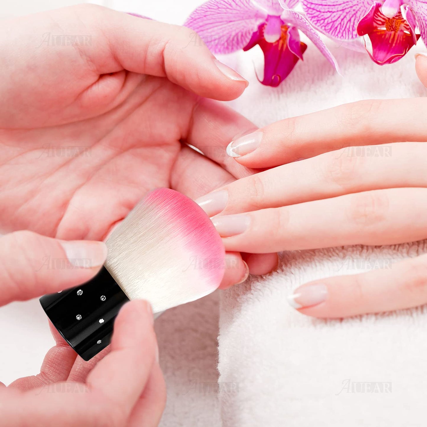 AUEAR, 4 Pack Multicolor Nail Powder Brush Dust Brushes Art Cleaner Cleaning Tools for Women and Girls