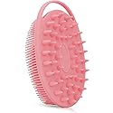Upgrade 2 in 1 Bath and Shampoo Body Brush, Silicone Exfoliating Body Scrubber for Use in Shower, Premium Silicone Loofah, Head Scrubber, Scalp