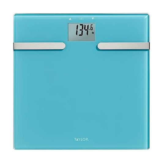 Taylor Glass Body Composition Digital Bathroom Scale, BIA Technology, Estimates Body Fat, Muscle Mass, and Body Water, 400 lb Capacity, User…