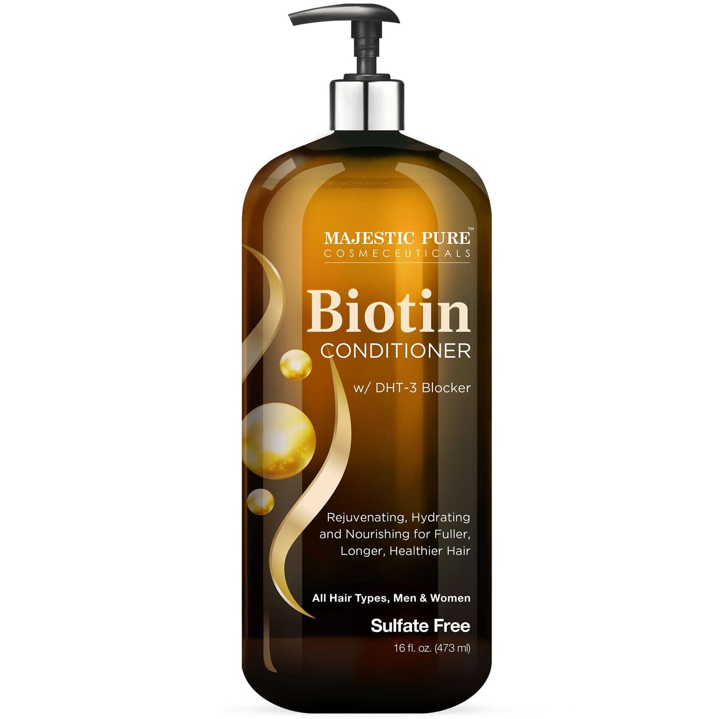 Majestic Pure Biotin Conditioner for Hair Loss - Thickening & Volumizing Conditioner, with DHT-3 Blocker, Keratin & Rosemary Oil, Sulfate Free, All