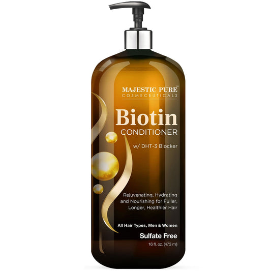 Majestic Pure Biotin Conditioner for Hair Loss - Thickening & Volumizing Conditioner, with DHT-3 Blocker, Keratin & Rosemary Oil, Sulfate Free, All