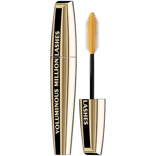 L’Oreal Paris Makeup Voluminous Million Lashes Mascara, Volumizing Collagen Infused Eye Makeup, Amplifying Mascara Brush, Washable, Black, 0.30 Fl