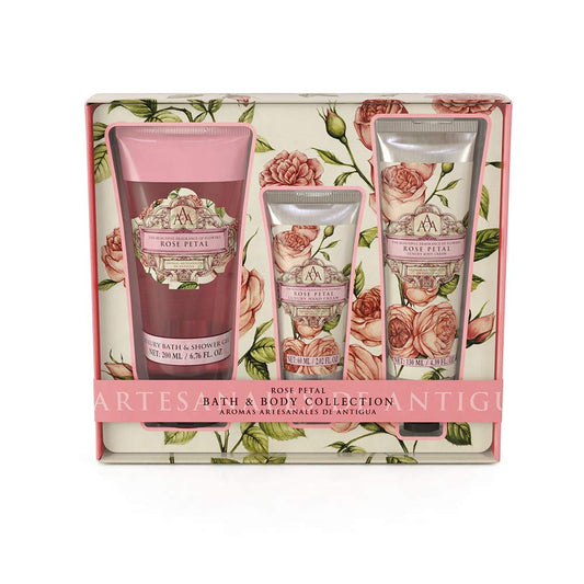 AAA by Somerset Rose Petal Bath and Body Collection - Shower Gel 200ml, Hand Cream 60ml & Body Cream 130ml Beauty & Personal Care AAA DE AROMAS ARTESANALES DE ANTIGUA