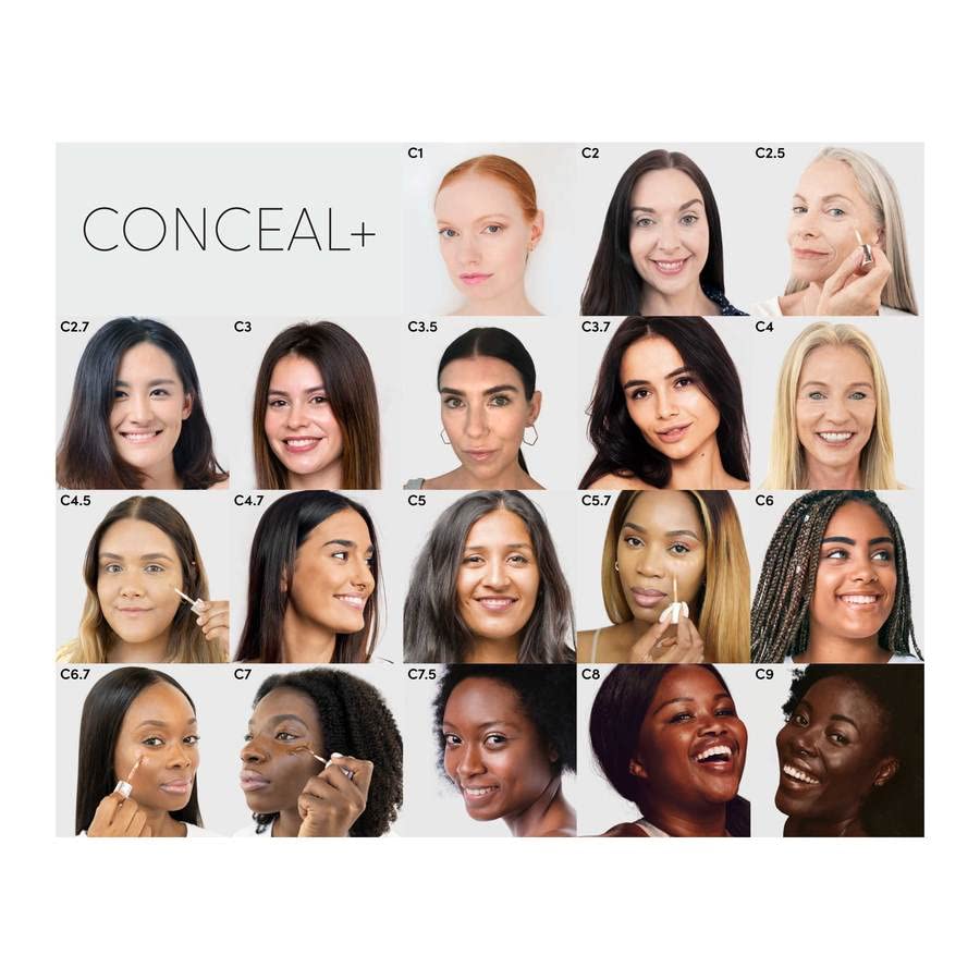 Fitglow Beauty Conceal+ | Vegan Full Coverage Concealer Skincare with Vitamin K + Green Tea | Corrects Dark Circles, Blemishes & Redness |