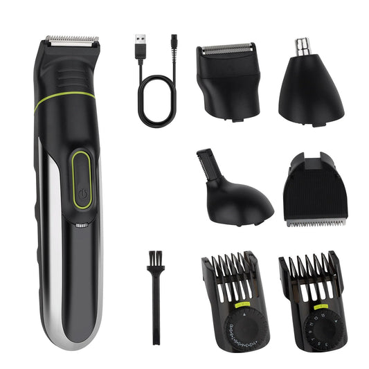 GLESVOWIO 5 in 1 Hair Clippers Adjustable Beard Trimmer for Men Professional Cordless Barber and Trimmers Set Cutting Kit Electric Shaver for Nose Ear Beauty and Personal Care GLESVOWIO